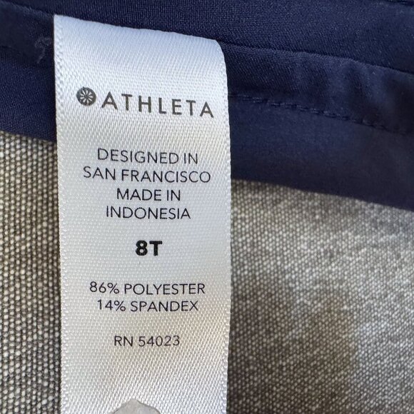 Athleta Nolita Navy Blue High Rise Elastic Waist Wide Leg Pants Size 8 Tall - Picture 13 of 14